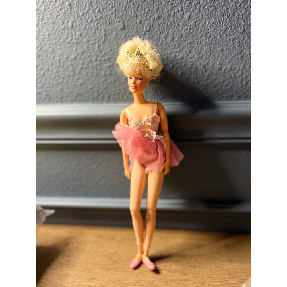 Vintage‎ Barbie Ballerina Doll Pink Tutu Tiara Blonde Hair 1970s Mattel